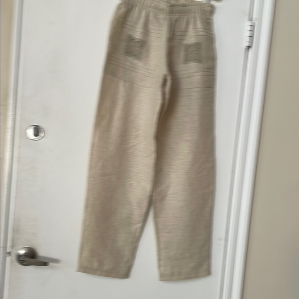 Beige Casual Pants